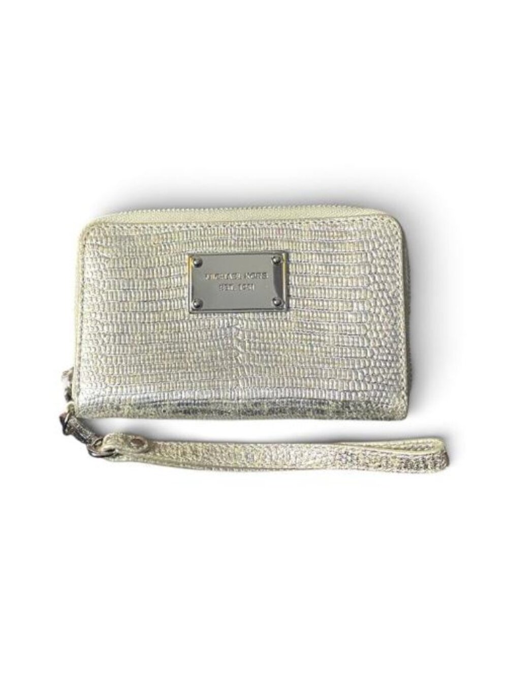 Michael Kors - Wallet Metallic SILVER Zip Wristlet